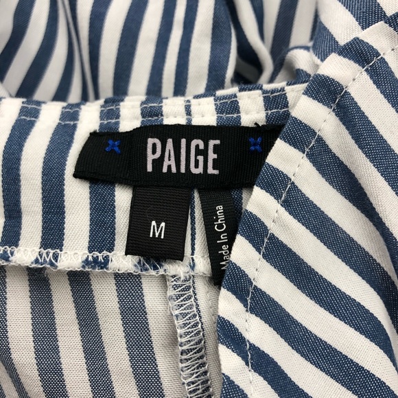 PAIGE Blue White Striped Emma Pant Suit Jump Suit - Picture 7 of 10